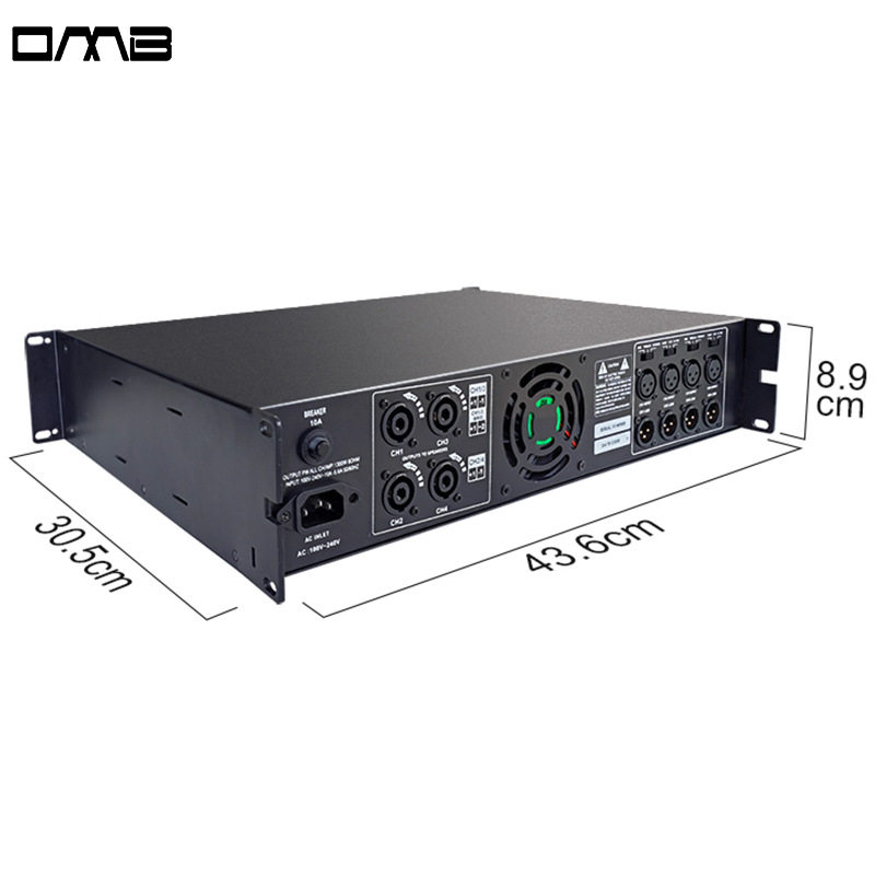 Pfa8000Mdba Digital Power Amplifier 2U High-Power 4-Channel 1500-Watt Amplifier Stage Engineering Stage Professional