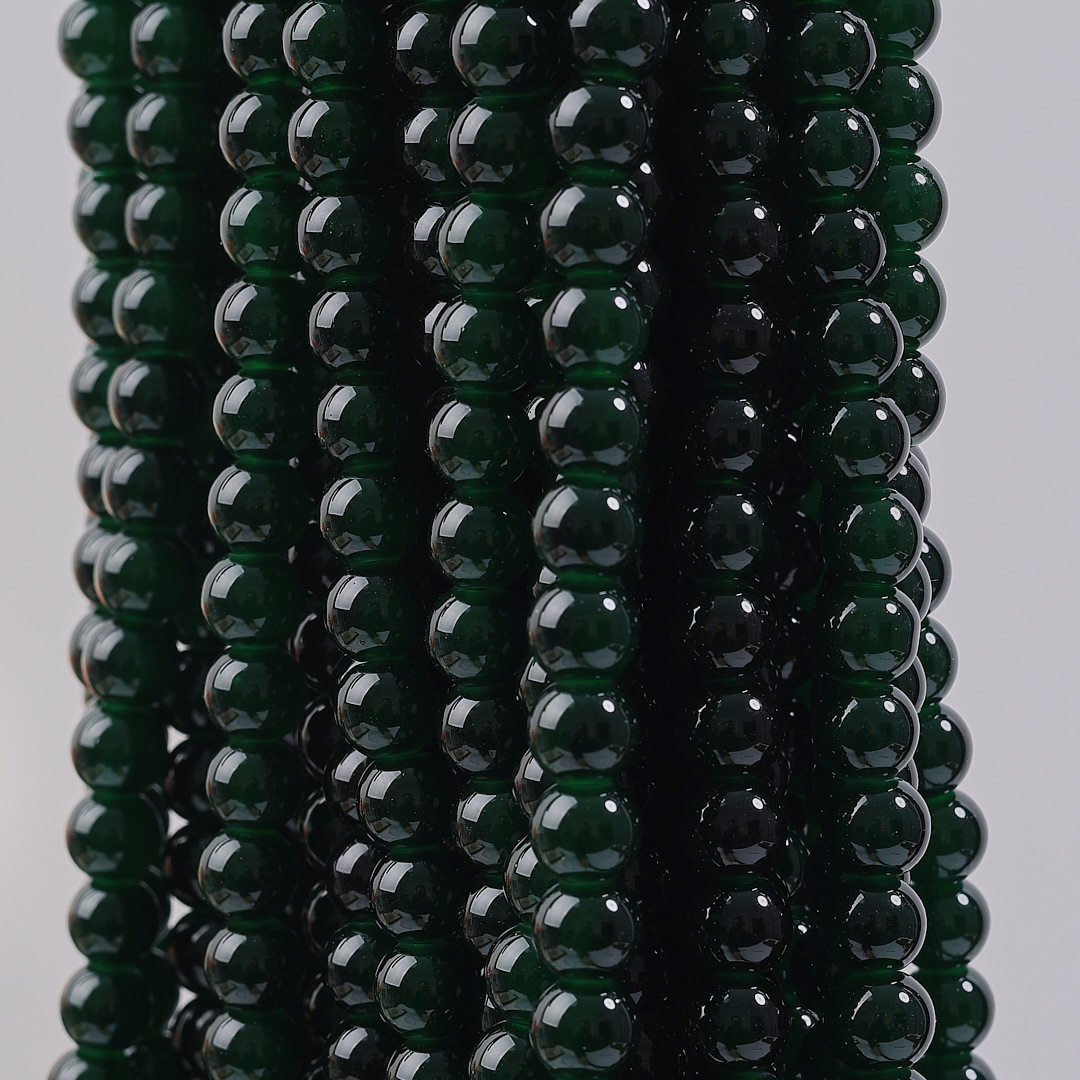 玻璃仿玉圆珠纯色散珠手工diy玉髓手链项链散珠子琉璃珠饰品配件