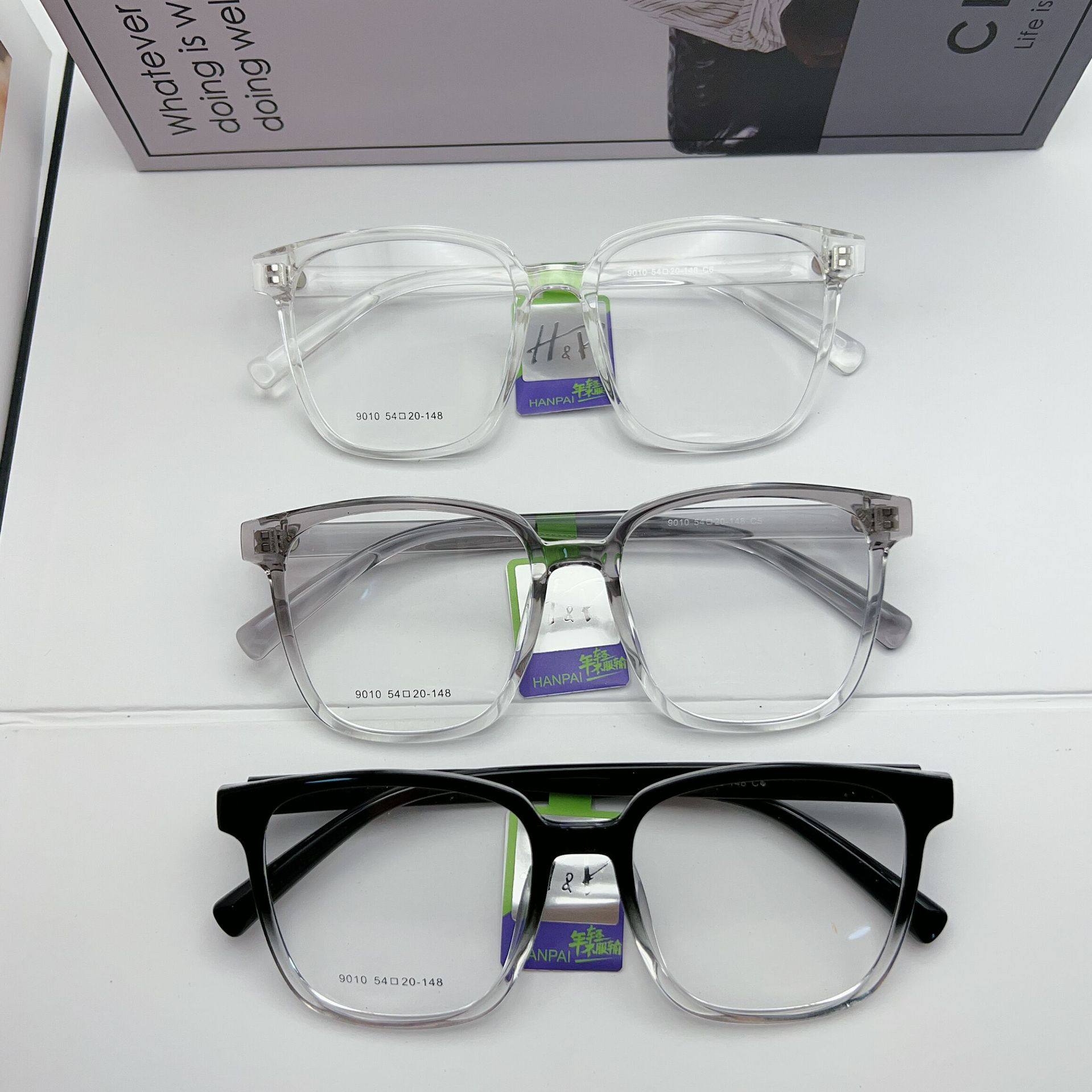 Korean Style Internet Celebrity High-End Large-Frame Frame Gradient Color Large-Frame Plain Transparent Color Versatile Frame Myopia Glasses Frame