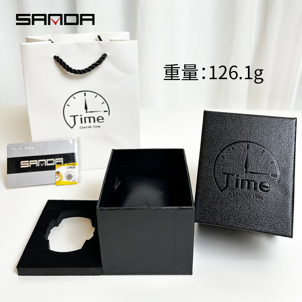 สั่งซื้อนำเข้า Sandaนาฬิกาโรงงานขายตรงบรรจุภัณฑ์ของขวัญกล่องอิเล็กทรอนิกส์ควอตซ์นาฬิกาแฟชั่นUniversalกล่องPush-Pullกล่องOneชิ้นDropshipping จากจีน 1688 taobao alibaba tmall