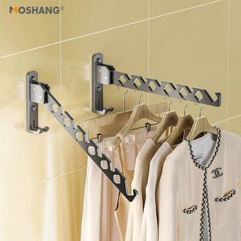 Folding Drying Rack Wall Hanging Punch-free Toilet Balcony Drying Clothes Indoor Clothes Drying Pole Bathroom Invisible Drying Rack