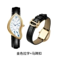 Golden lettering ● horseshoe buckle
