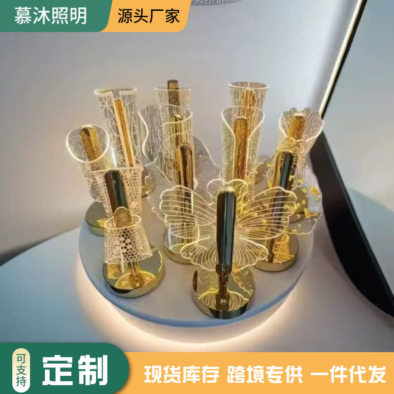 Nordic Creative Acrylic Butterfly Decorative Table Lamp Bar Hotel Bedroom Bedside High-End Atmosphere Decorative Table Lamp