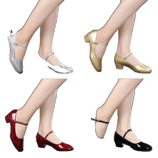 Children's Dance Shoes, Girls' Modern Dance Shoes, Kidsren's Uyghur Dance Shoes, Golden Dance Shoes, Soft-Soled Xinjiang Dance Shoes for Performance