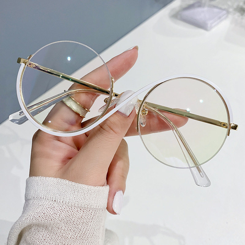 Anti-blue light plain glasses round frame plain glasses frame Korean style fresh Women's glasses with glasses frame