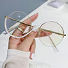 Anti-blue light plain glasses round frame plain glasses frame Korean style fresh Women's glasses with glasses frame