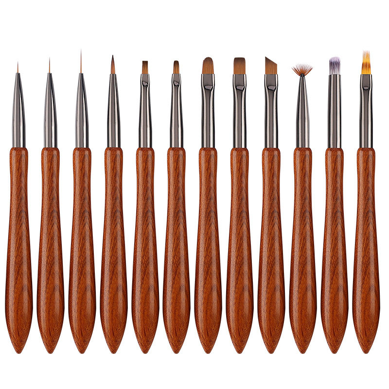 Sandalwood gourd Rod nail pen set pull line painting painting brush phototherapy check vignette gradient carving pen