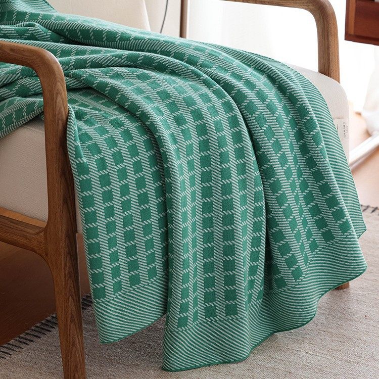 Nordic Modern Style Knitted Summer Air Conditioning Blanket Blanket Sofa Decorative Casual Blanket in stock Pure Cotton Blanket Cross-border