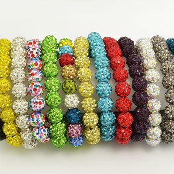 Europe and the United States hot Shambhala beaded bracelet beaded bracelet soft pottery 10mm rhinestone bracelet small jewelry wholesale