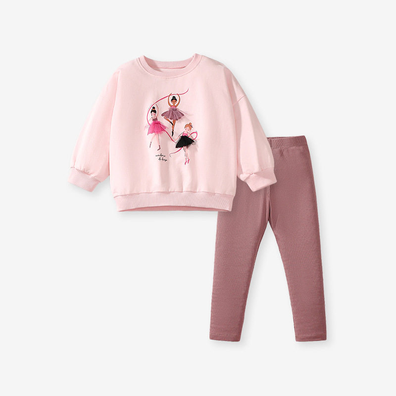 New Girls' Set, Fashion Hoodie Kids' Outfit, Autumn Long-sleeve Princess Set