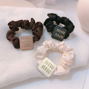New fashion high-grade letter hair rope Chanel style large intestine hair Ring Ball head ponytail tie head rubber band hair accessories