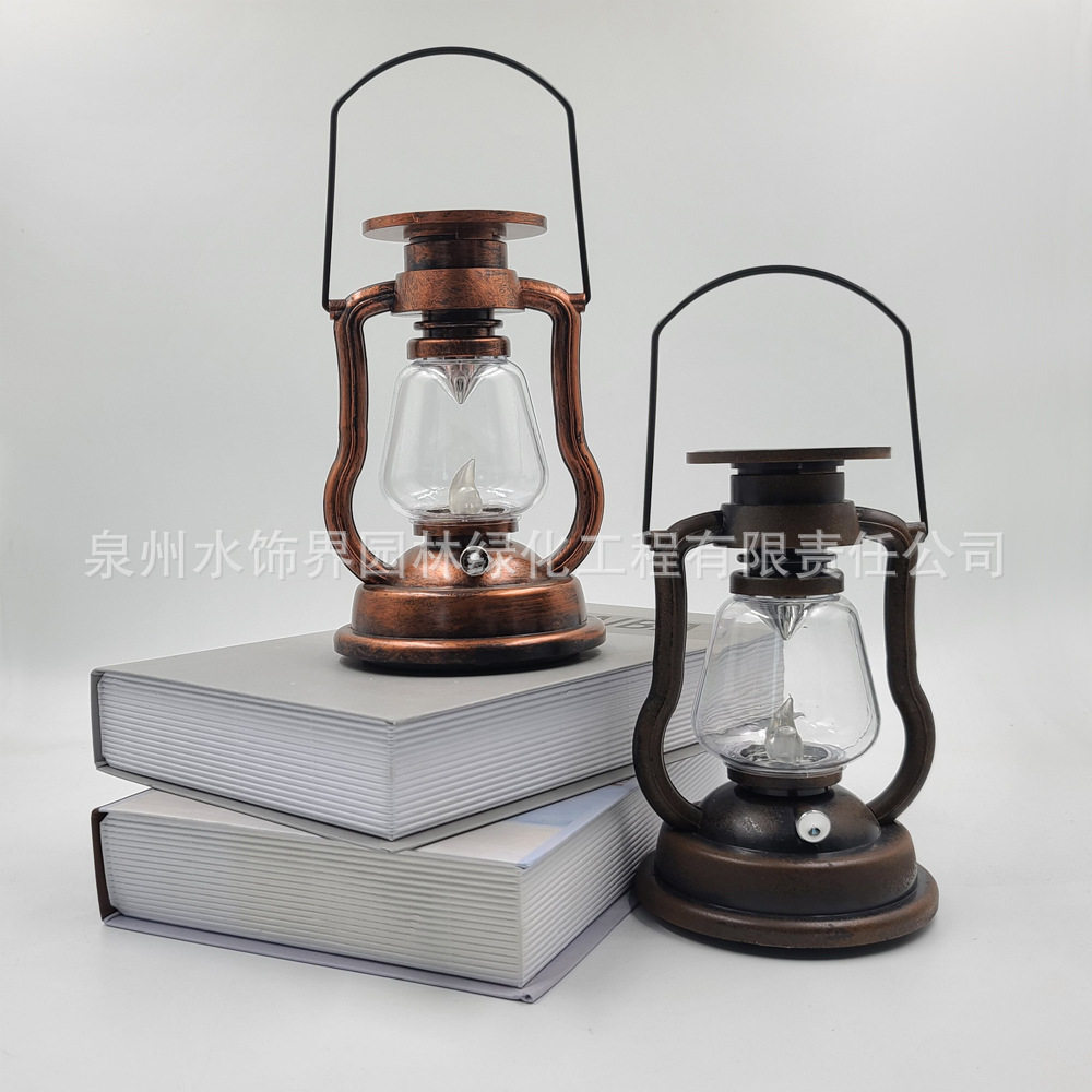 Amazon LED solar light retro kerosene lamp horse lamp portable lamp home outdoor garden courtyard decorative lamp