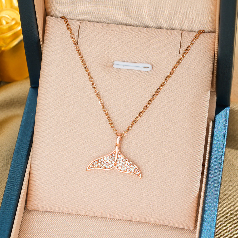 321 フィッシュテール ネックレス - ローズゴールド