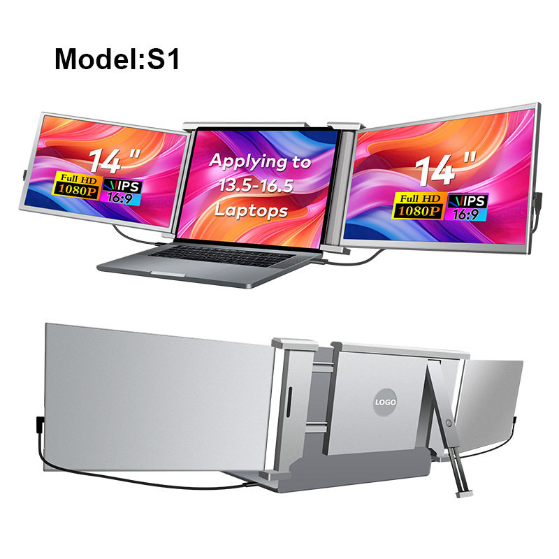 14inch Dual-Screen Portable Monitors Lcd Screen Laptop HDMI Display