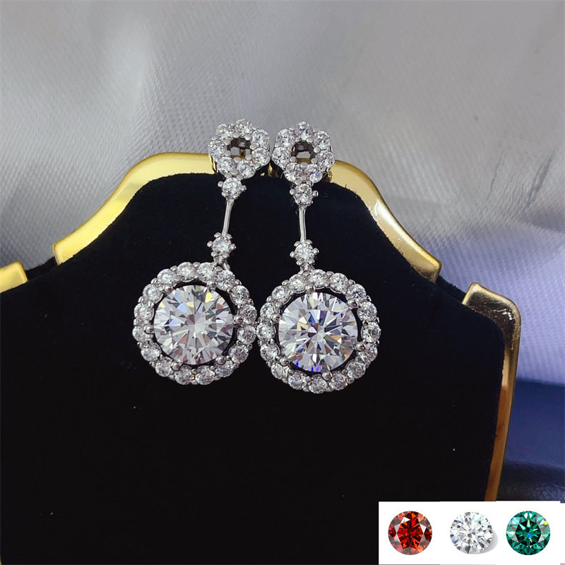 Серьги с муассанитом цвета Bubble 4 карата D, модные женские серьги с европейскими и американскими бриллиантами, трансграничные горячие продажи оптом Изображение 1