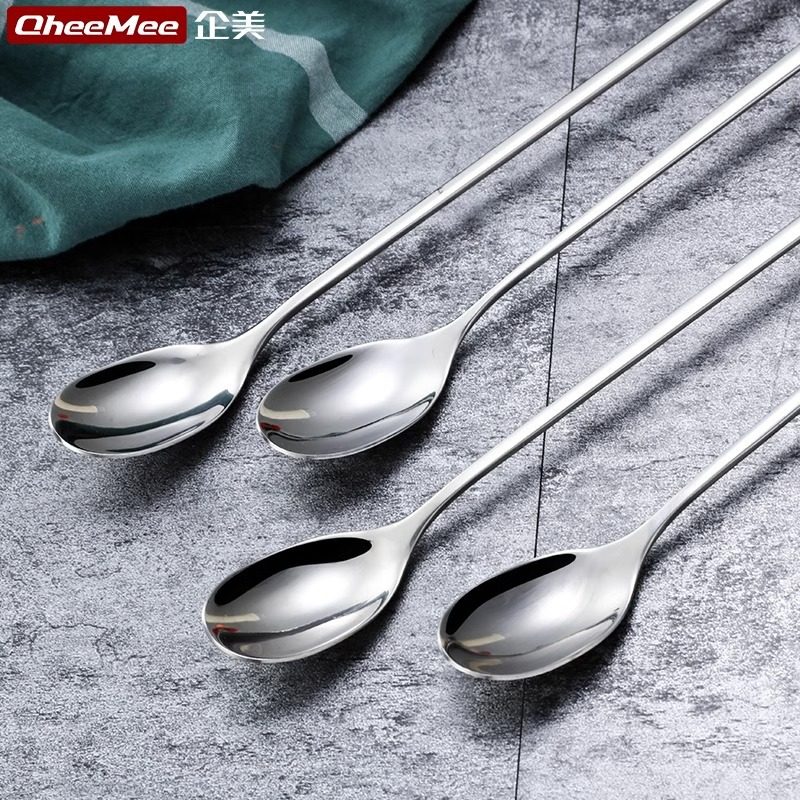304 stainless steel long handle mixing spoon small spoon exquisite coffee spoon extended spoon dessert milk tea mixing stick