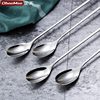 304 stainless steel long handle mixing spoon small spoon exquisite coffee spoon extended spoon dessert milk tea mixing stick