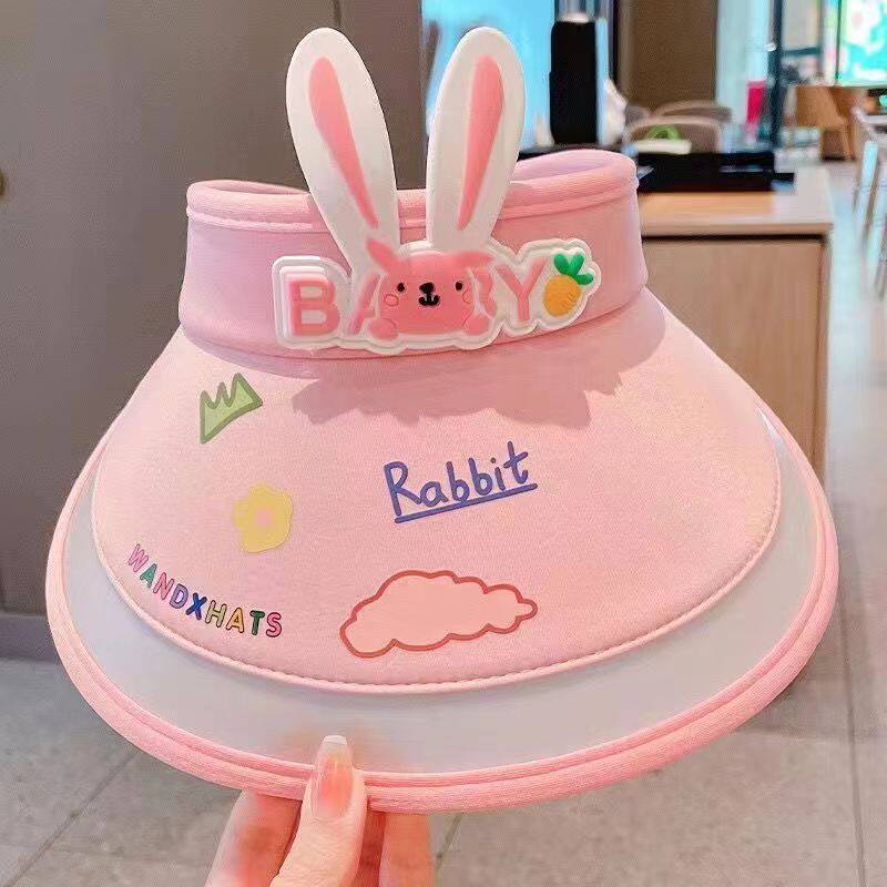 หมวกบังแดดสำหรับเด็ก รุ่นใหม่ ใช้กลางแจ้ง หูกระต่ายการ์ตูน ปีกกว้าง กันรังสียูวี ขายตรงจากโรงงาน มีสินค้าพร้อมส่ง บริการจัดส่งแบบ Dropshipping ชิ้นเดียว
