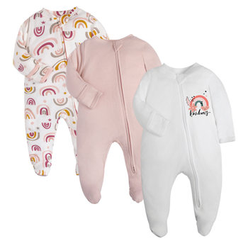 Factory wholesale baby jumpsuit long sleeve zipper bag fart ha clothes climbing clothes feet pajamas spring and summer baby clothes