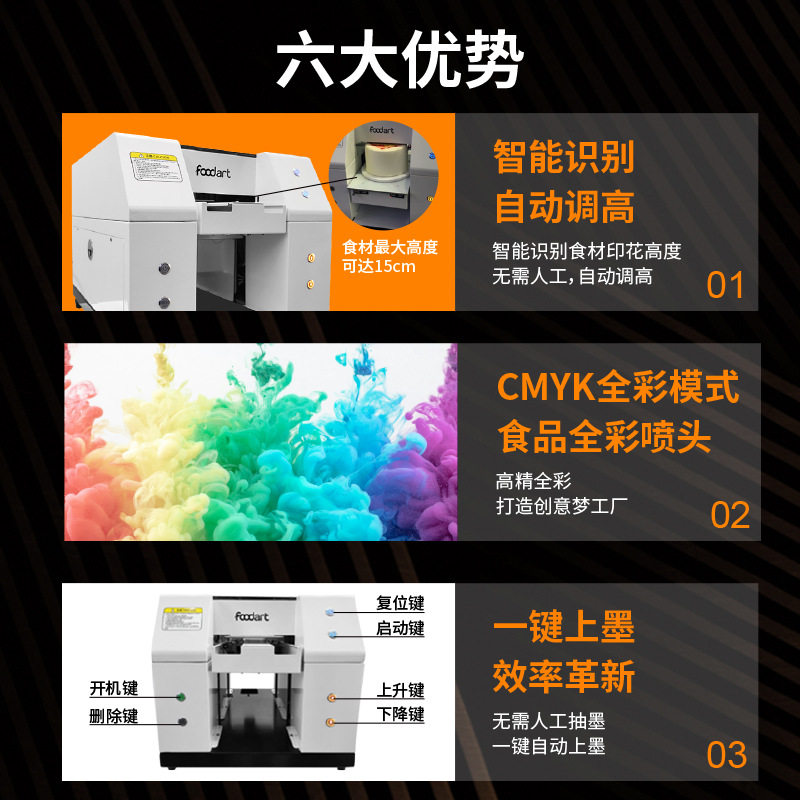 Shanyin X4 Rice Paper Flatbed Printer Biscuit and Candy Processing Equipment Digital Printing A4 Format