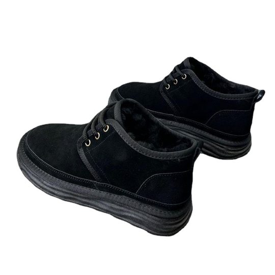 Fur Integrated Snow Boots Men's Boots High-top Dad Cotton Shoes Fleece-lined Northeast Wool Bread Thickeneded Short Boots