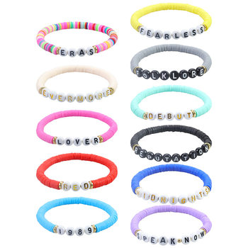 Cross-border hot Taylor Swift concert Fan bracelet soft pottery letter number 1989 bracelet in stock