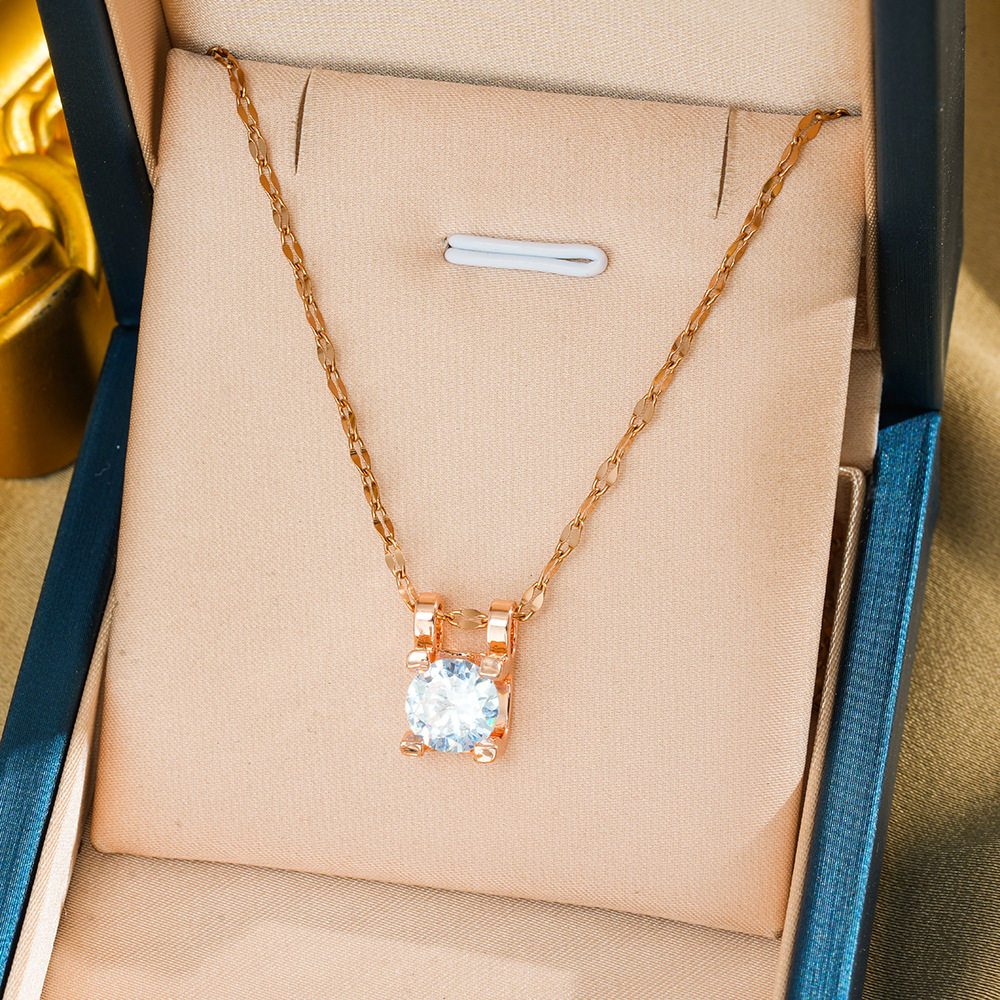 231 幾何学模様のネックレス - ローズゴールド