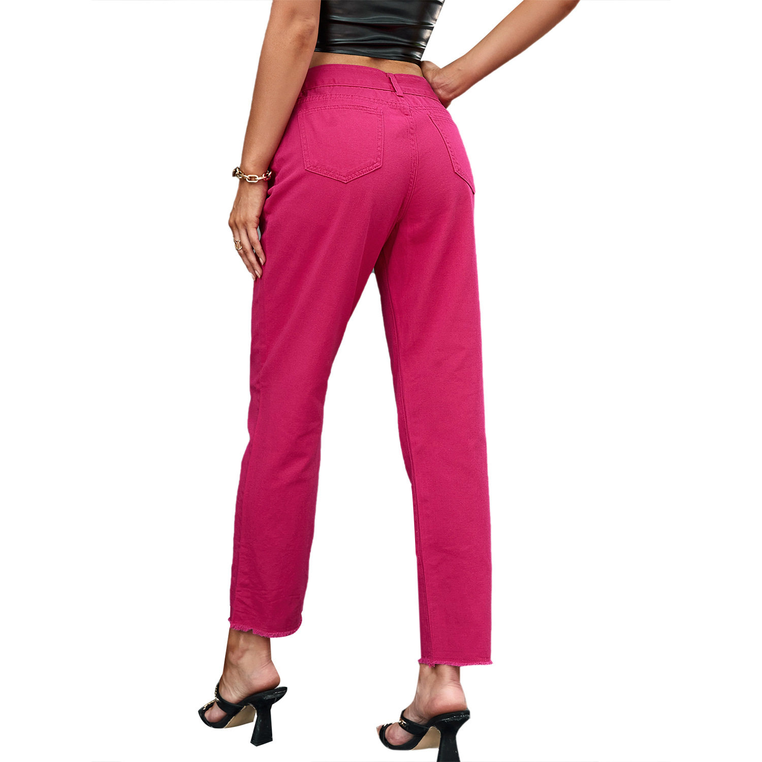 Casual Wide Leg Denim Trousers Fashionable Loose Fit Versatile Style Perfect for Everyday Wear Wholesale Available