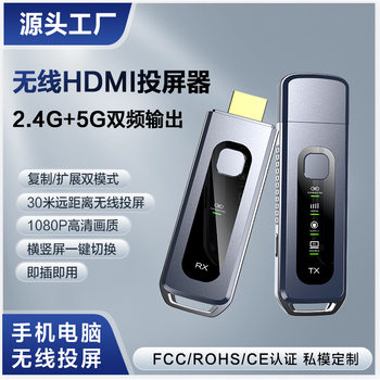 New HDMI Wireless Screen Projector Mobile Phone Type 4K High-Definition Point-To-Point Transmitter and Receiver Plug and Play