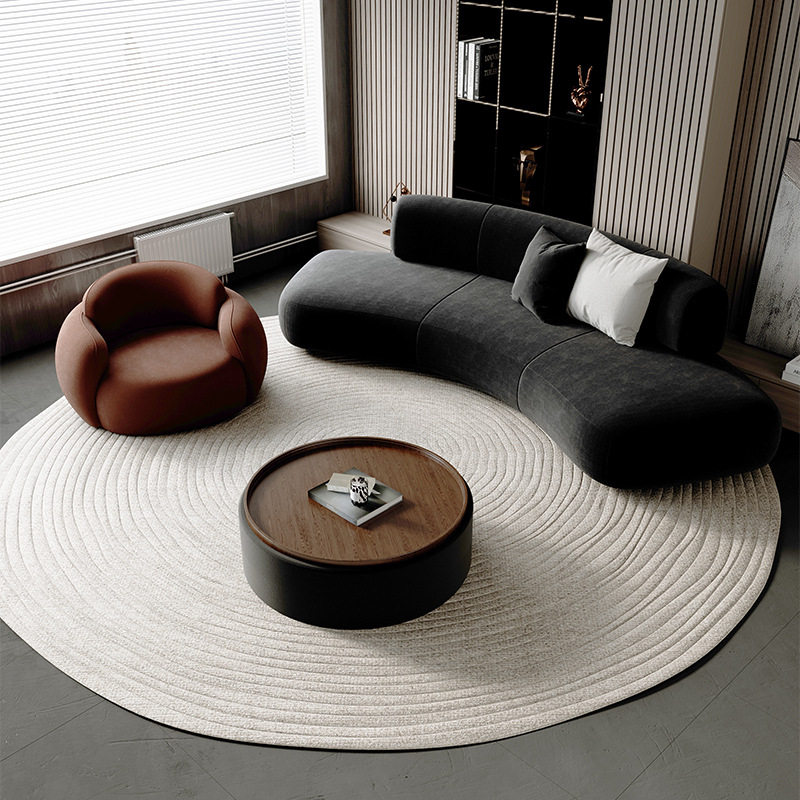 厂家定制现代风弧形沙发民宿酒店洽谈沙发服装店办公室会客厅沙发