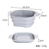 Food-Grade Silicone Foldableable Drain Basket Vegetable and Fruit Washing Basket Kitchen Round Square Drain Basket High Temperature Resistant