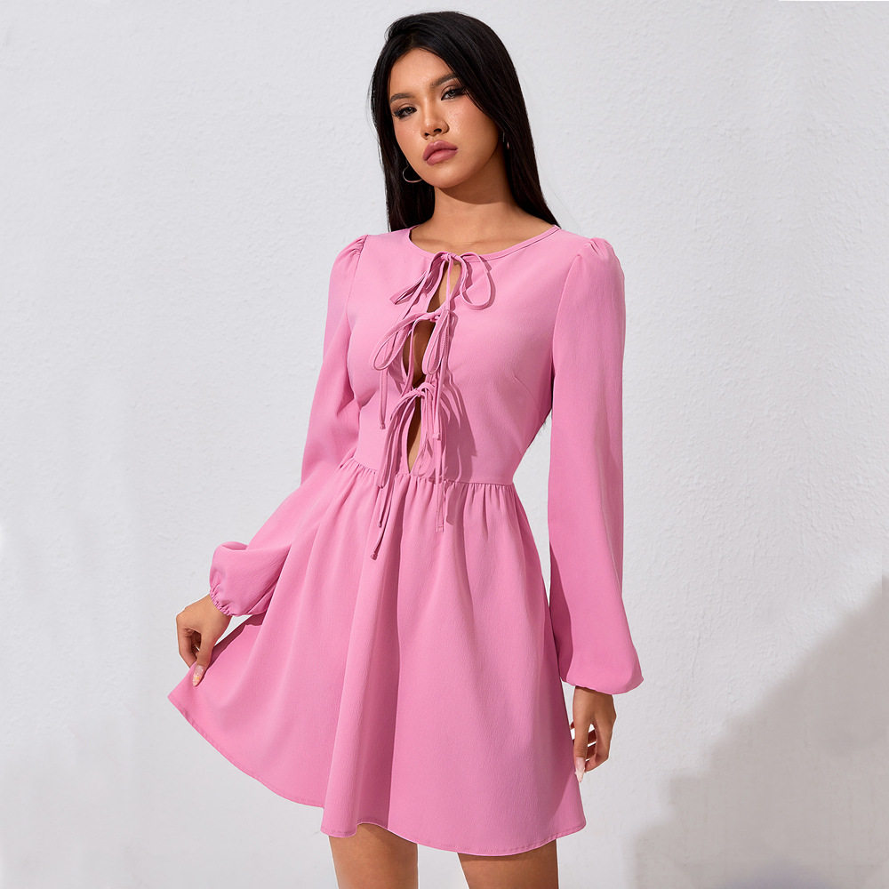 Sweet Pink Midi Dress for Women Youthful Design Spring Summer Style Comfortable Fabric Wholesale Available