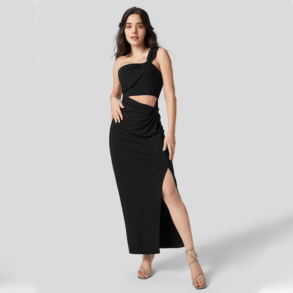 Off Shoulder Midi Dress Sexy Sleeveless High Waisted Backless Summer Fashion for Parties or Casual Wear Wholesale