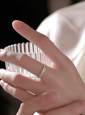 满天星戒指开口食指闺蜜925纯银