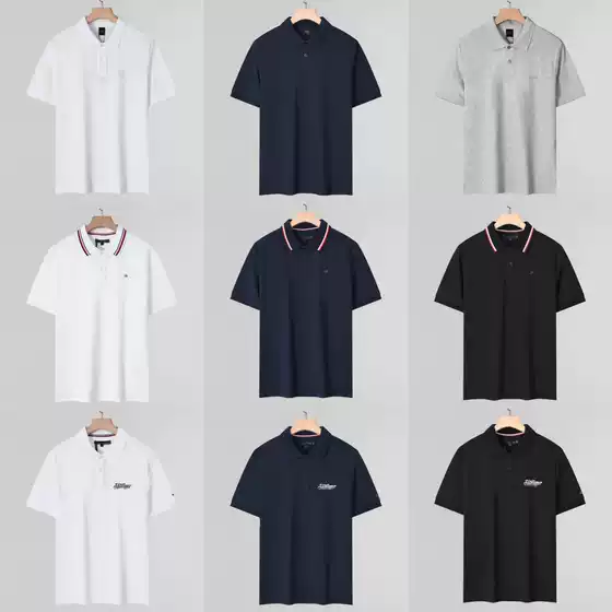 Correct Version High-Quality 26 New Style Polo Shirt for Men, Solid Color Business Casual Jacquard Knit Turn-Down Collar Short Sleeve Wholesale
