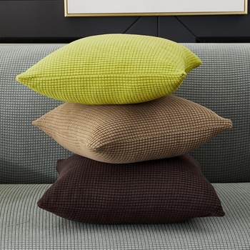 Thickened Living Room Pillow Cover Sofa Pillow Cushion Office Lumbar Pillow Cover Bedside Back Cushion Square Without Core