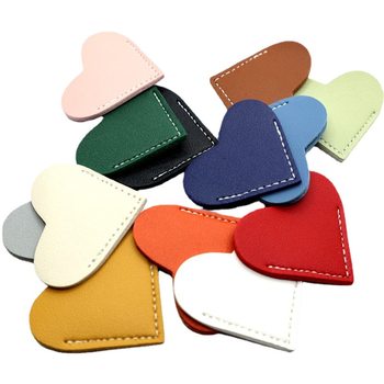 Spot Batch Pu Leather Heart Bookmark Heart-Shaped Bookmark Heart Style Book Page Clip Mini Bookmark Book Corner Book Protective Cover