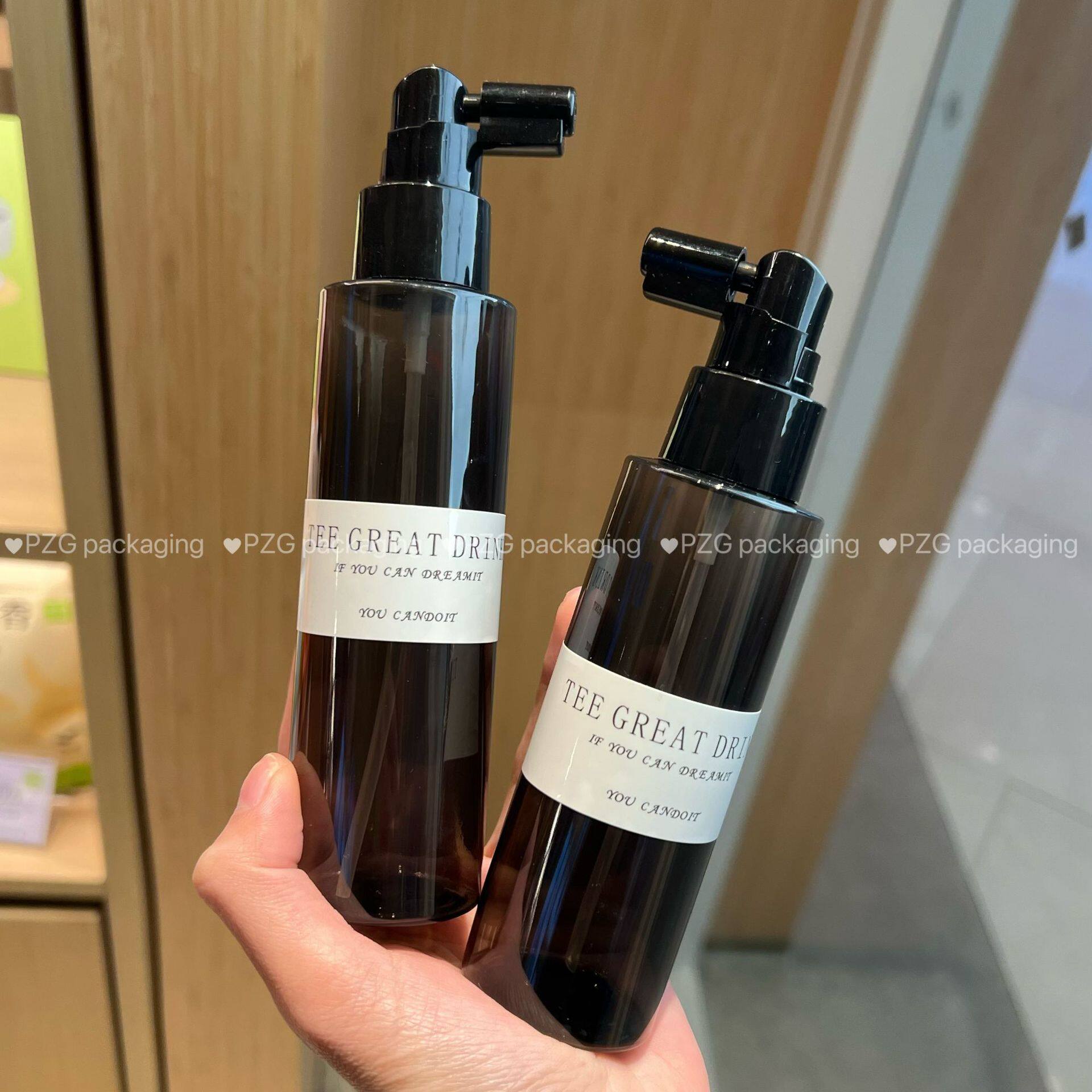 ขวดสเปรย์สำหรับช่องปากและจมูก ขนาด 100 มล. และ 120 มล. หัวฉีดยาว สำหรับน้ำยาเพิ่มความยาวเส้นผม ขวดพลาสติก PET ขนาดเล็ก สำหรับทดลองใช้