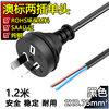 SAA Certified Pure Copper Australian Standard Two-Plug Single-Head Power Cord 0.75 Square Two-Heart Bare Wire Tail Connection Line with Plug