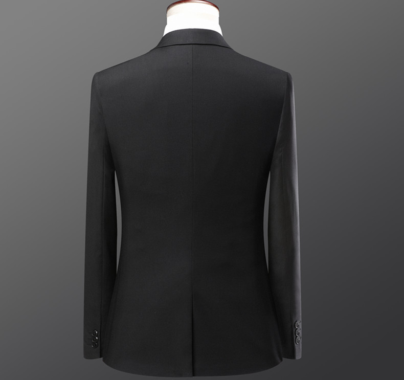 Bộ vest nam hai mảnh dáng ôm phong cách Hàn Quốc, lễ phục cưới và đi làm — Bộ áo và quần một cúc màu xanh navy, Bộ đồ màu xám một cúc (áo + quần), Bộ đồ đen một cúc (áo + quần), Bộ đồ hai cúc màu xanh tím than (áo + quần)