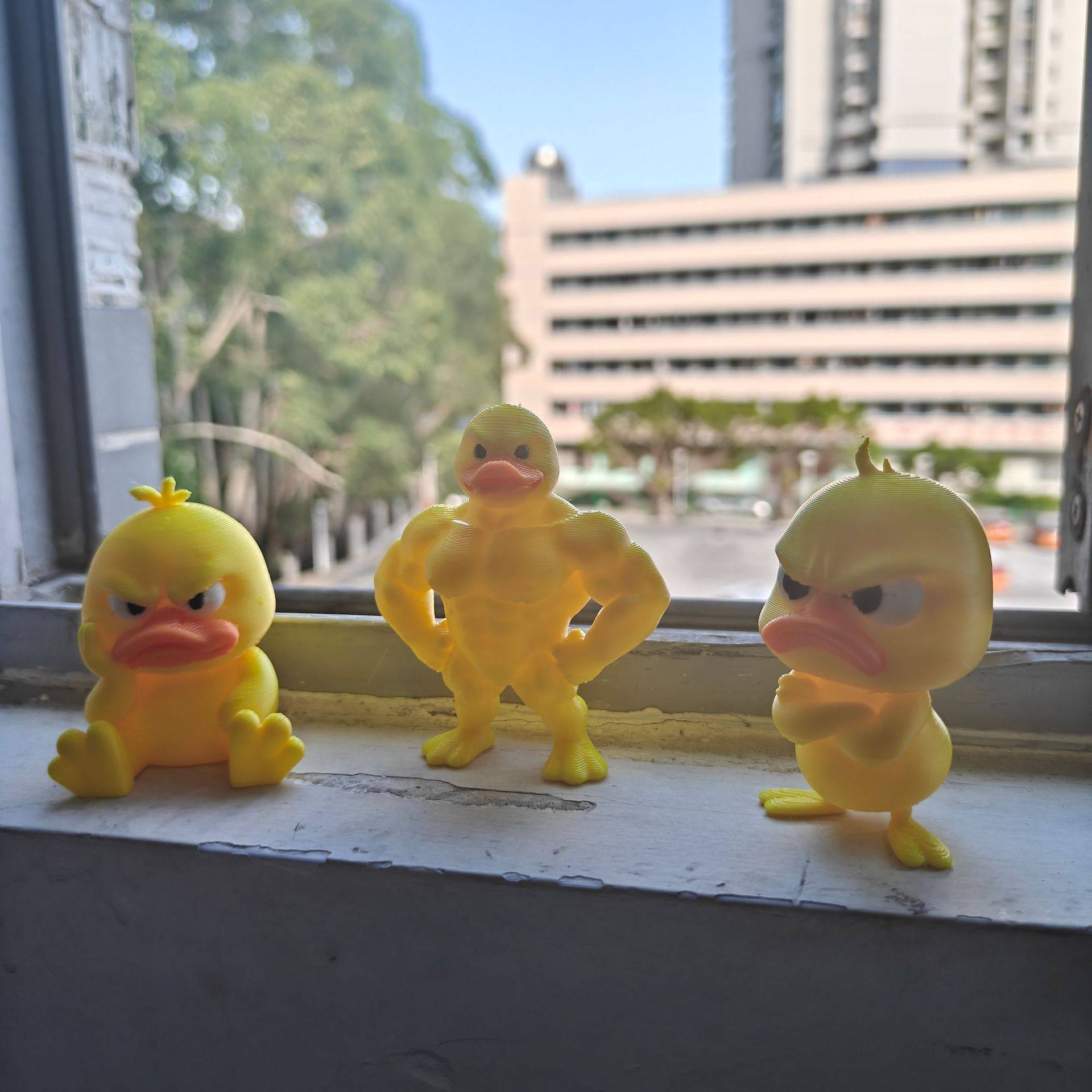 Cross-Border Popular 1-Piece/3-Piece Set of Funny Combination Duck House, Home Decoration Desktop Ornaments