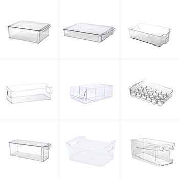 A variety of refrigerator transparent storage box food freezer drawer type large plastic storage box fresh-keeping box sundries storage