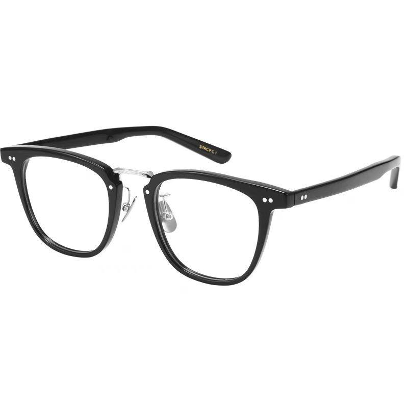 Japanese Pi Shuai pure titanium plate anti-blue light anti-radiation myopia glasses men's black frame with degree can be equipped with flat light eye protection