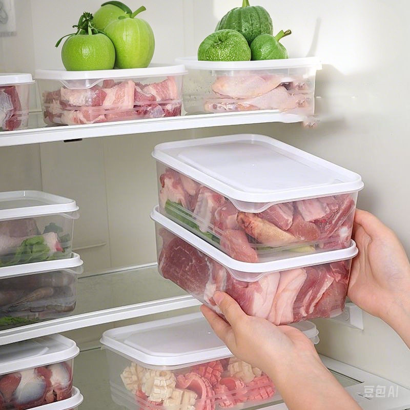 Plastic Storage Thickened Lunch Box Food Storage Box Kitchen Refrigerator Fresh-Keeping Box Freezer Sealed Lunch Box Storage