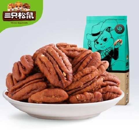 [Three Squirrels_Pecan Nuts 165g Bag] Snack Nuts Specialty Roasted Pecans Longevity Nuts