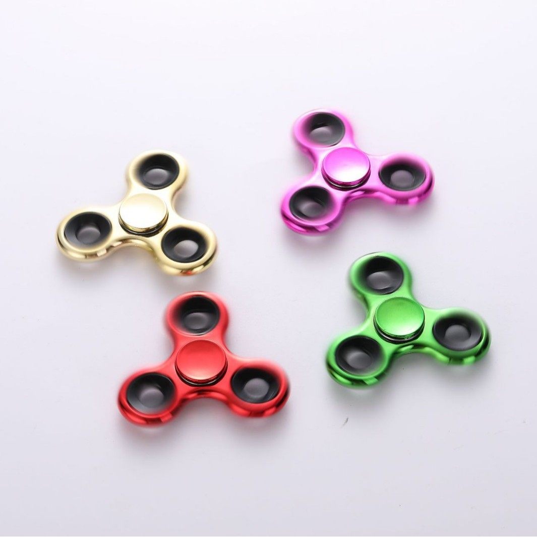 New electroplated fingertip gyro adult children decompression finger room Tuo toy ABS plastic bracket factory wholesale
