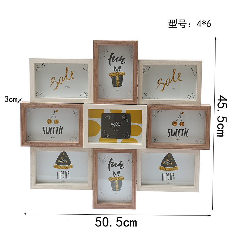 Photo Frame Creative Wall Hanging Combination Background Wall Decoration Photo Wall Frame Wedding Dress Commemorative 6 Inch Photo Custom Frame