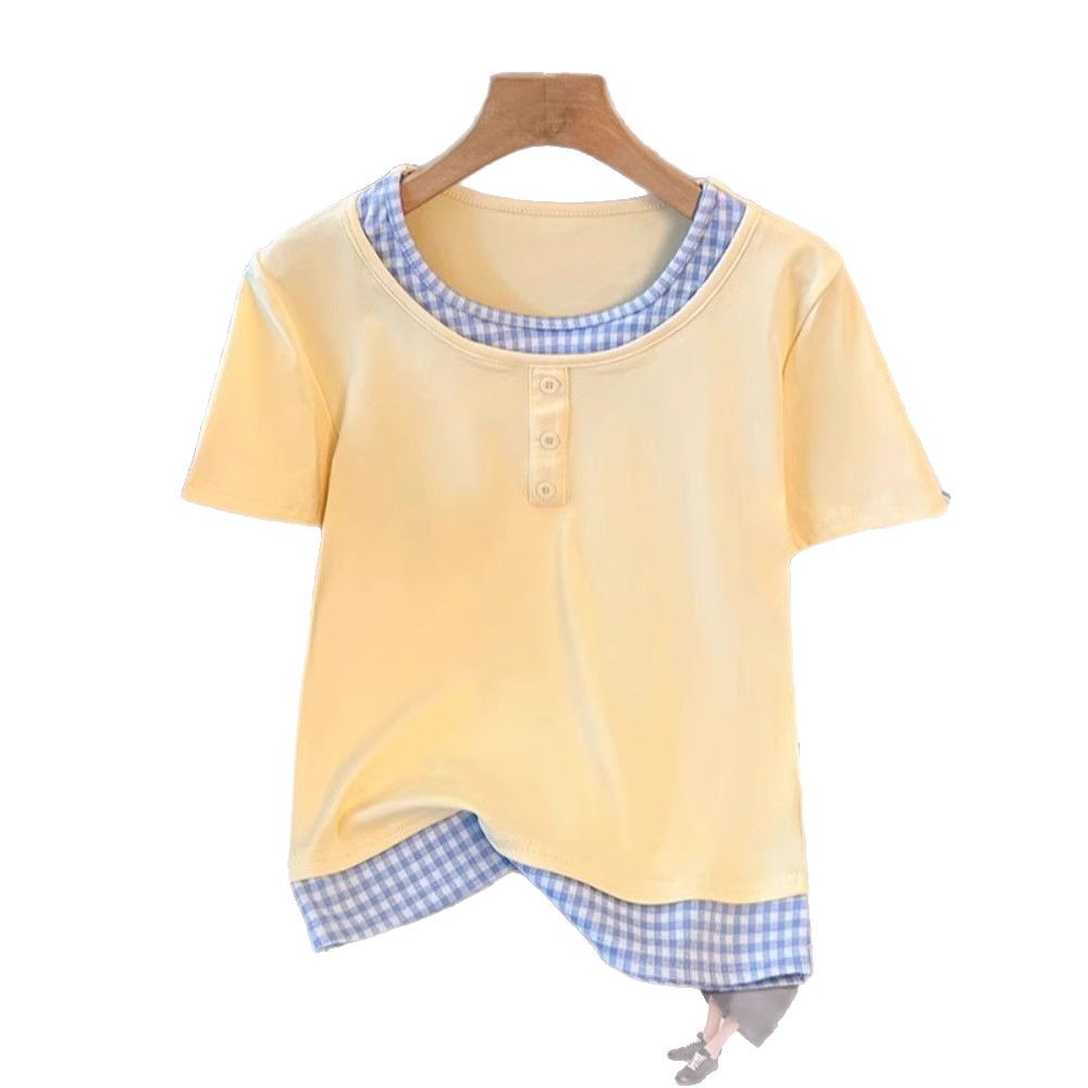 Womens Long Sleeve T Shirt Vintage Style Plaid Design Casual Spring Autumn Layering Top