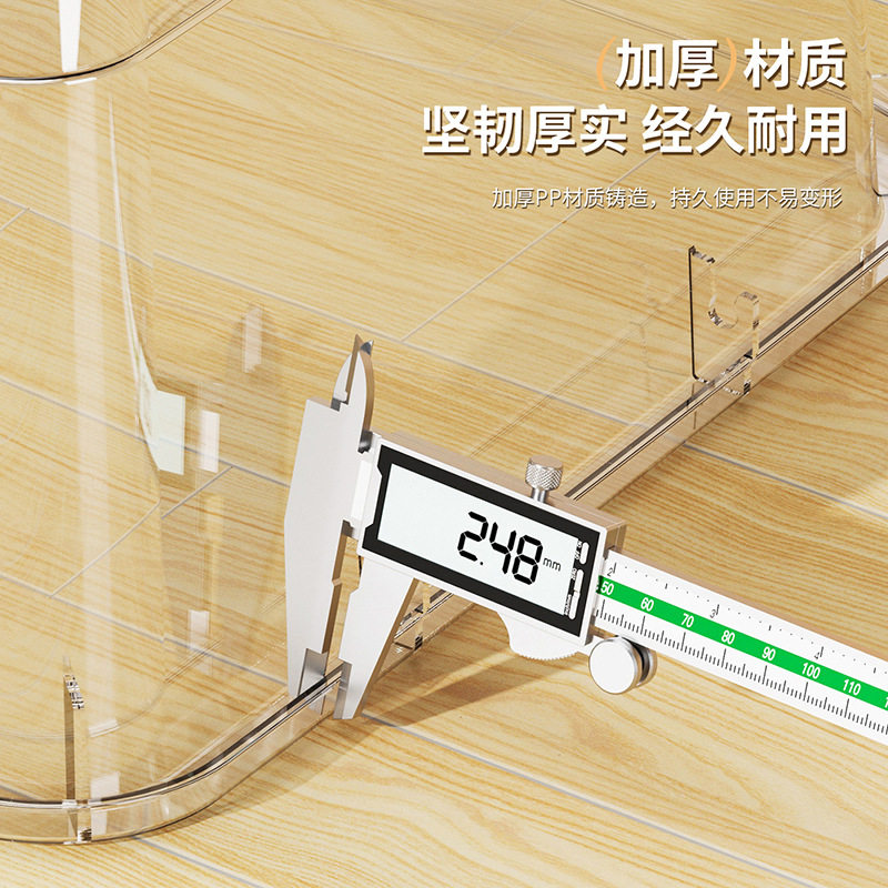 Transparent Storage Box with Lid and Handle, Book Toy Clothes Storage Box, Large Capacity Thickened Organizing Box Storage Box