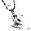 Cross-border supply retro fitness boxing gloves stainless steel titanium steel necklace sports domineering fashion punk pendant